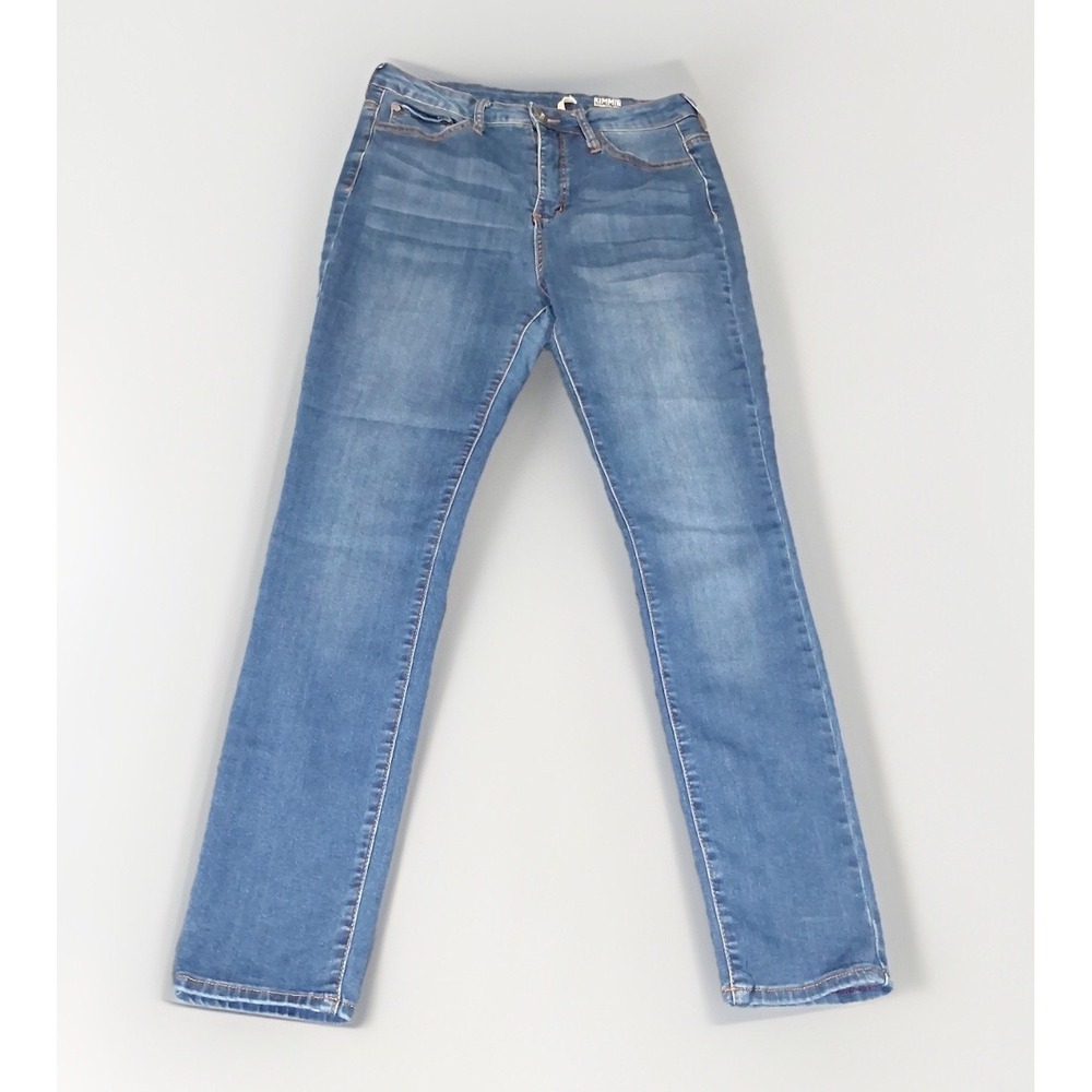!iT Jeans Kimmie Extreme High Rise Skinny Medium Wash Blue Denim Womens Size 12